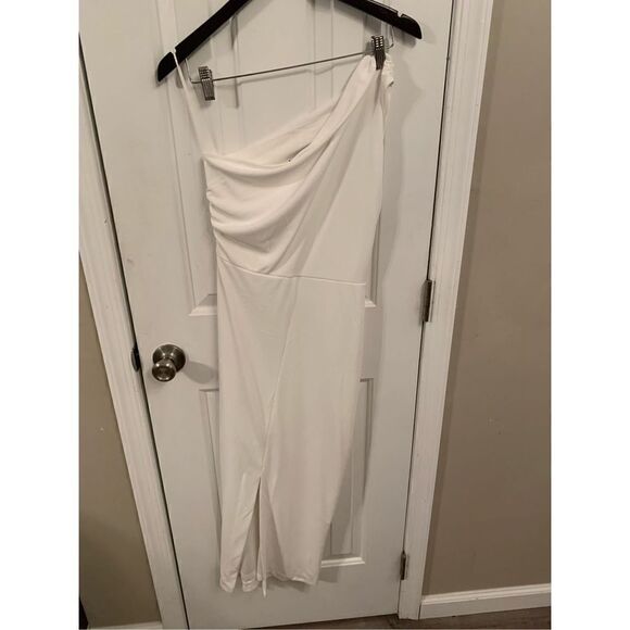 Zara white one shoulder dress size small - Picture 4 of 5